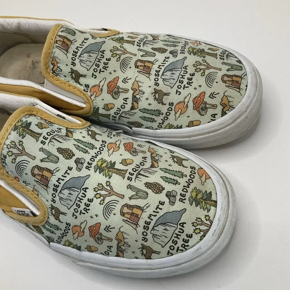 Vans Customs California National Parks Slip-On Sneakers M 5.5 W 7.0 Needs Repair